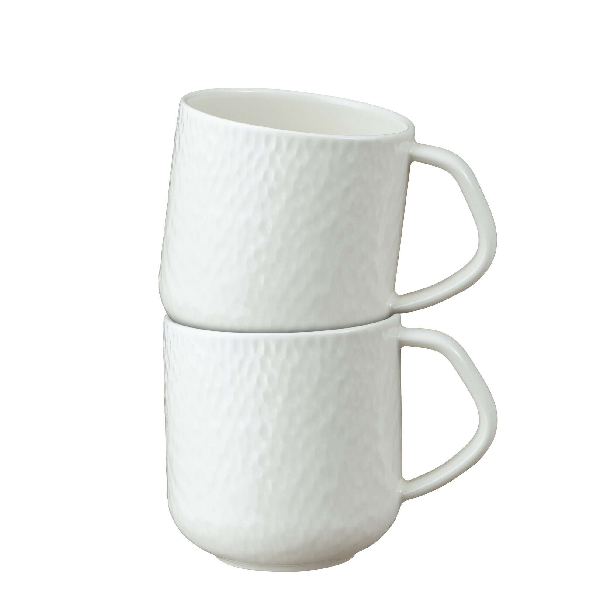 Product photograph of Porcelain Carve White Large Mug Set Of 2 from Denby Retail Ltd
